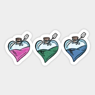 Magic Potions - truth, luck and love. Sticker